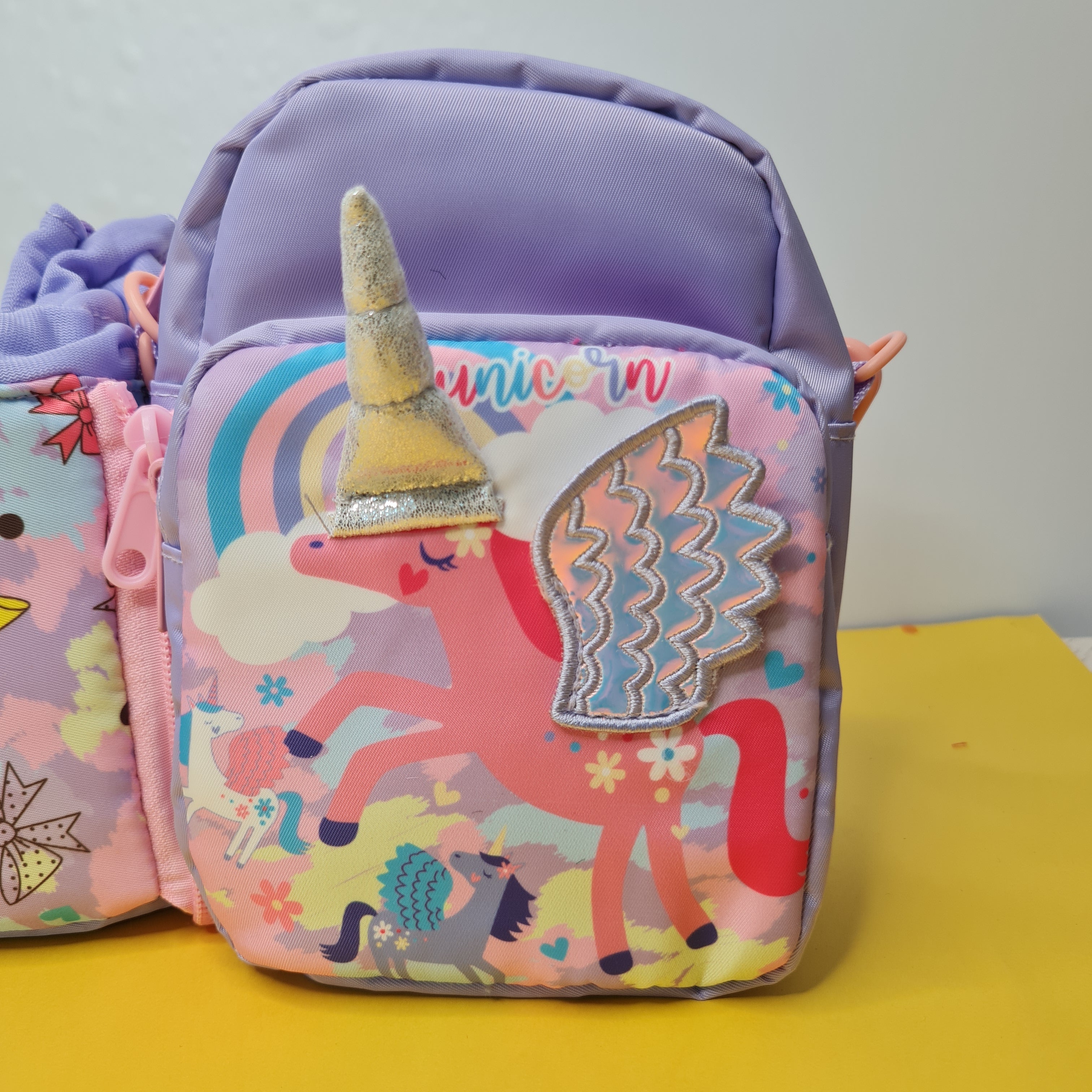 Space adventure tiffin and bottle carrier for school, in blue and orange. www.usmile.toys